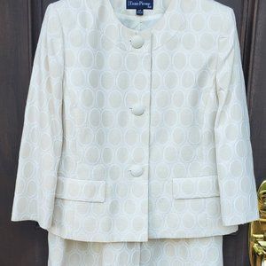 Evan Picone Evening Suit in Creamy White with Gold